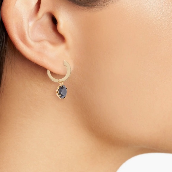 Kate Spade “That Sparkle” Pave Huggie Earrings (Jet) - Picture 2 of 6